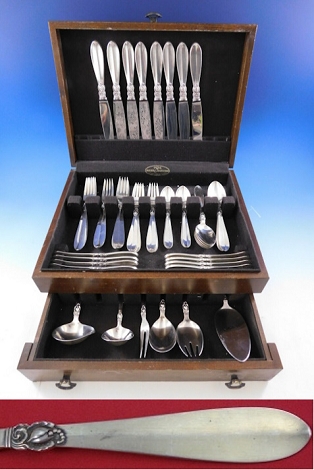 Princess Fuchsia by Frigast Sterling Silver Flatware Set Service 54 Pcs Dinner